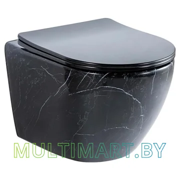 Унитаз CeramaLux 2212BM (черный мрамор)